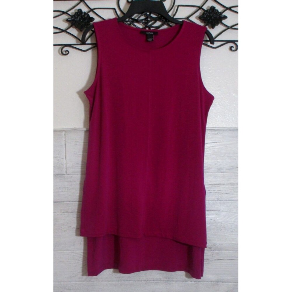 Alfani Women's Knit Top Size S Sleeveless Wine Round Neck